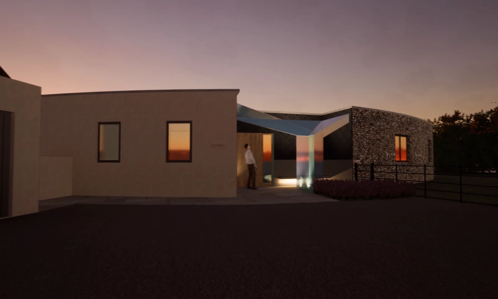 Glass canopy concept, view of the structural glazing connection
